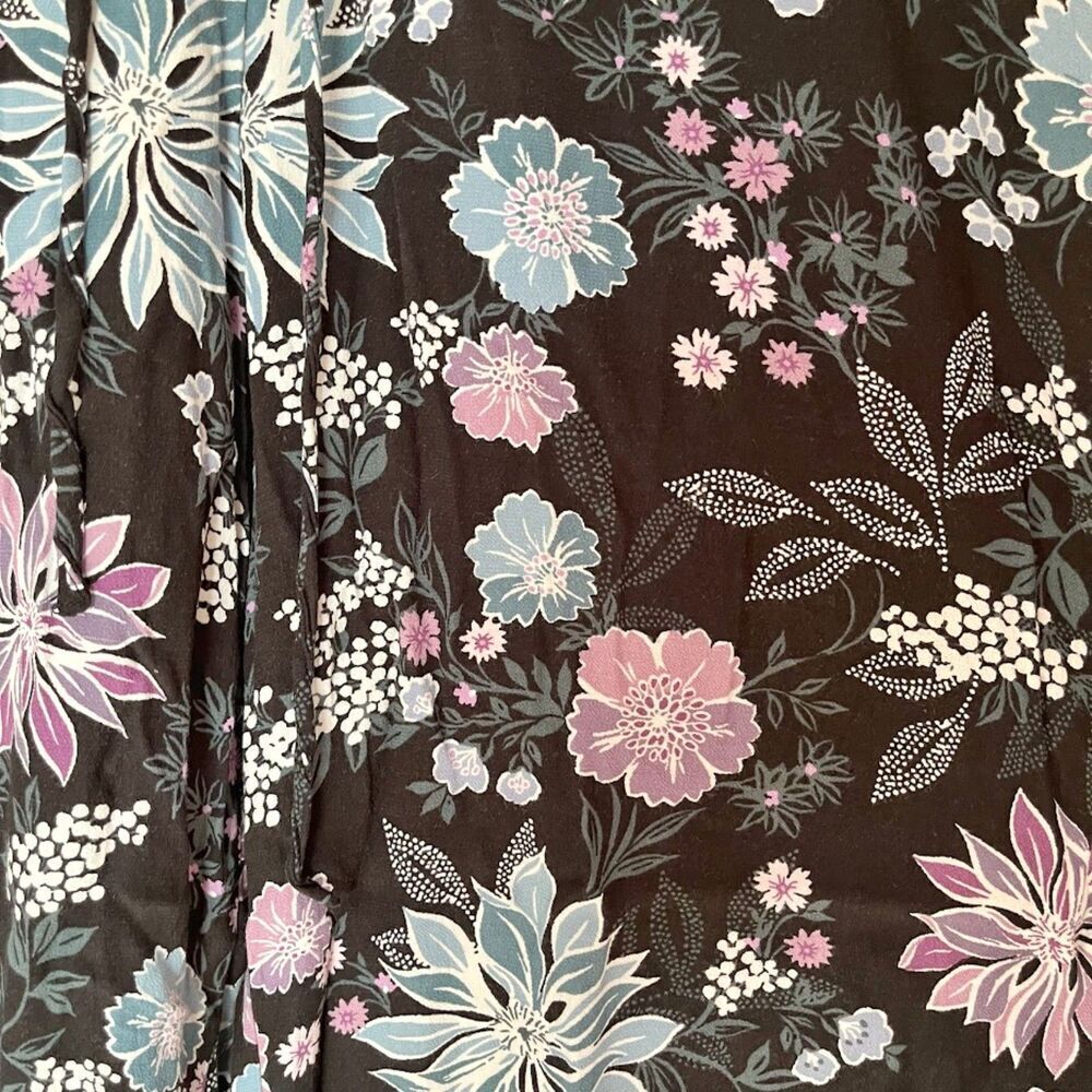 Ann Taylor LOFT Floral Lightweight Wide Leg Drawstring Pull On Multi Color Pants - Picture 8 of 10